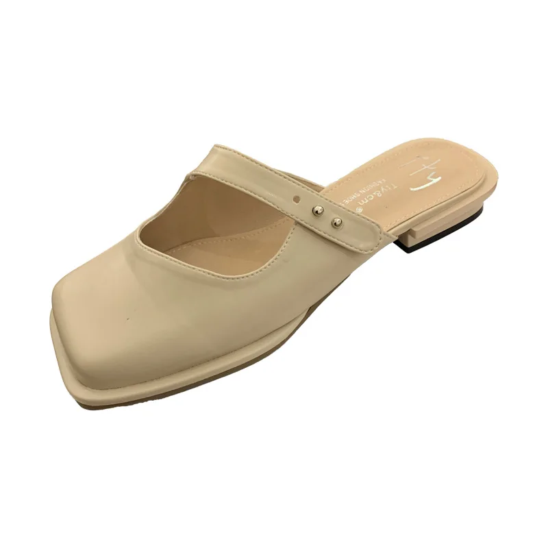 Сандалии женские кожаные на плоской подошве, простые тапочки с квадратным носком, удобная мягкая подошва, весна-лето 2022 
Сандалии женские кожаные на плоской подошве, простые тапочки с квадратным носком, удобная мягкая подошва, весна-лето 2022