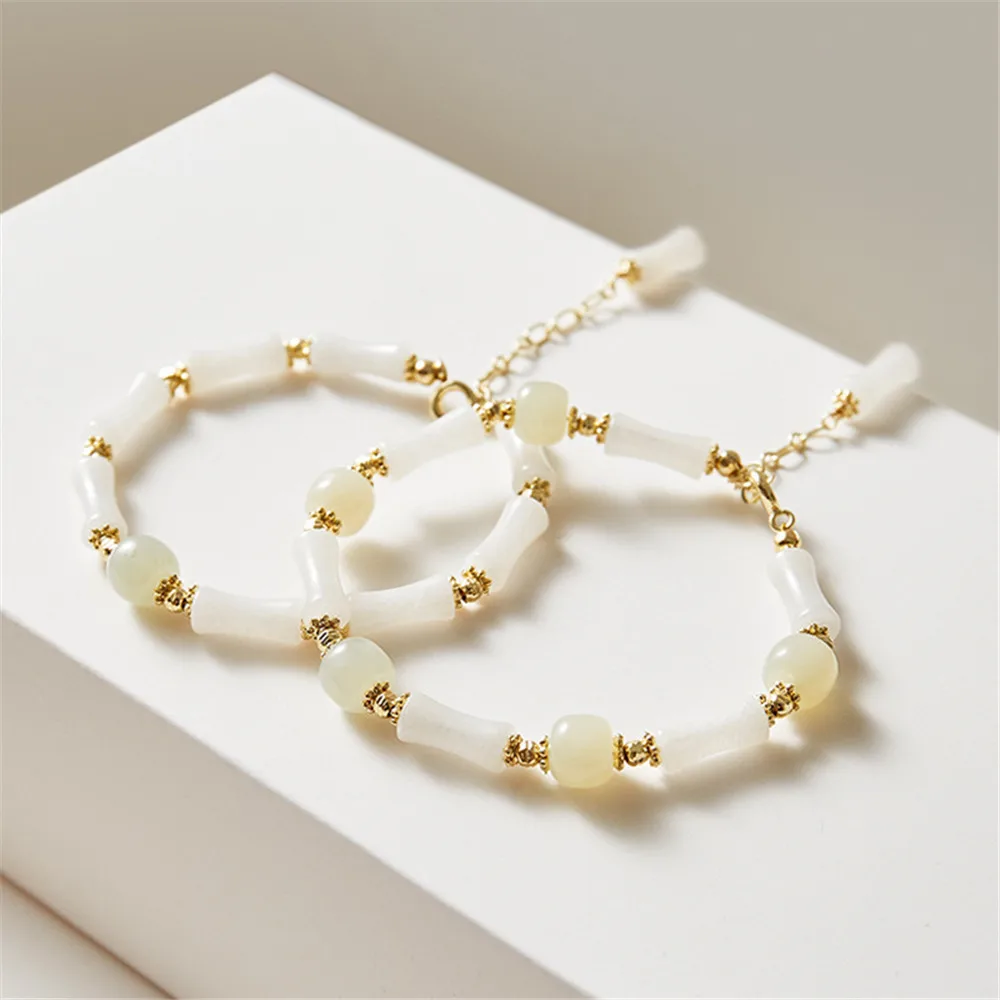 Natural Hetian Jade Barrel Beads Adjustable Women Bracelet Ethnic Bamboo Shaped White Jade Girl Versatile Simple Hanfu Jewelry
Natural Hetian Jade Barrel Beads Adjustable Women Bracelet Ethnic Bamboo Shaped White Jade Girl Versatile Simple Hanfu Jewelry