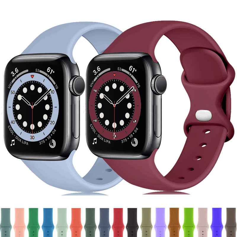 Silicone Strap For Apple Watch Band 42mm 44mm 45mm Men Soft Sport Watchband Bracelet 41mm 40mm 38mm iwatch series 3 4 5 6 SE 7
Silicone Strap For Apple Watch Band 42mm 44mm 45mm Men Soft Sport Watchband Bracelet 41mm 40mm 38mm iwatch series 3 4 5 6 SE 7