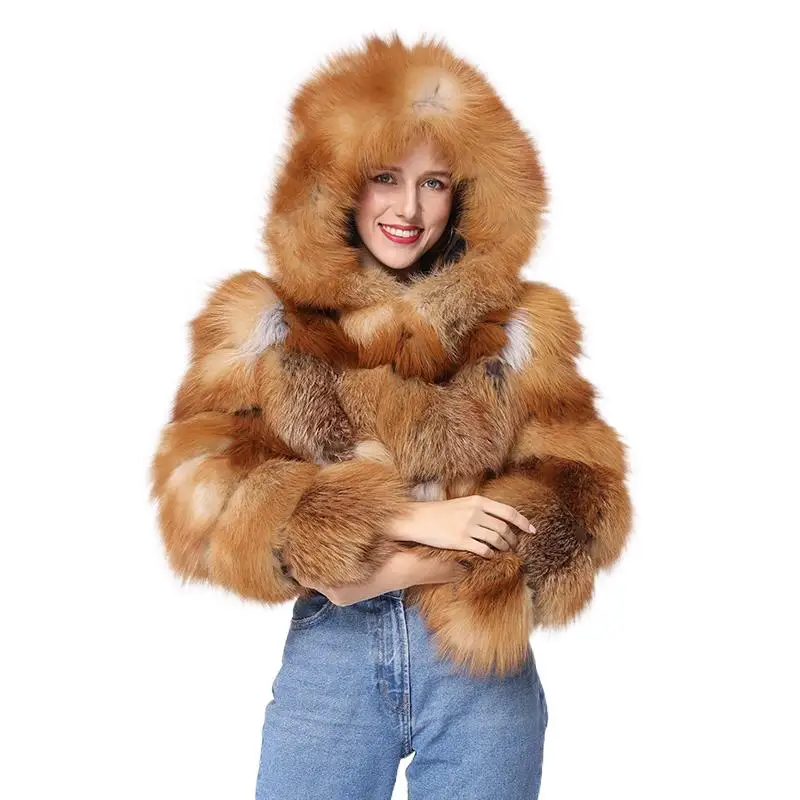 Winter Women Fashion Cropped Sexy Hooded Real Fox Fur Coat Luxury Warm Temperament Plush Outwear Ladies High-end Thick Overcoat
Winter Women Fashion Cropped Sexy Hooded Real Fox Fur Coat Luxury Warm Temperament Plush Outwear Ladies High-end Thick Overcoat