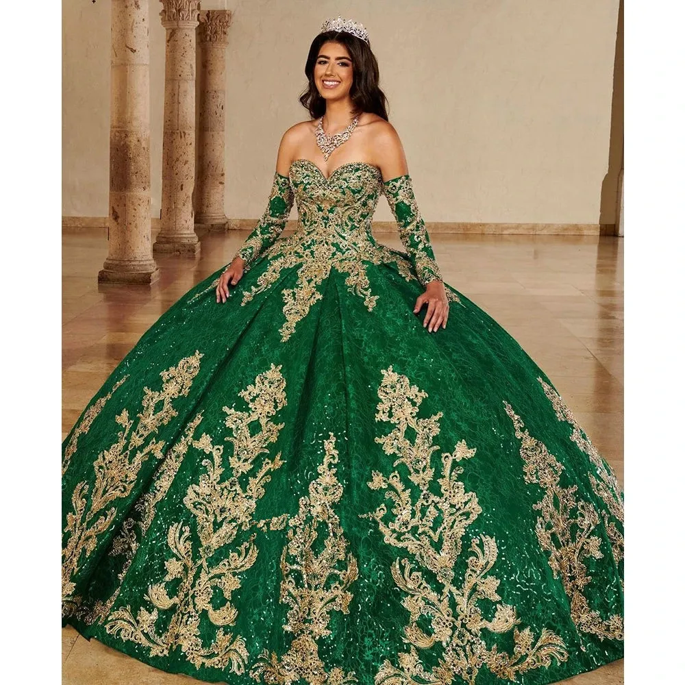 Изумрудно-зеленый съемный с длинным рукавом платье Quinceanera с золотой аппликацией шнуровка корсет для выпускного милое 16 Vestido De 15 лет
Изумрудно-зеленый съемный с длинным рукавом платье Quinceanera с золотой аппликацией шнуровка корсет для выпускного милое 16 Vestido De 15 лет