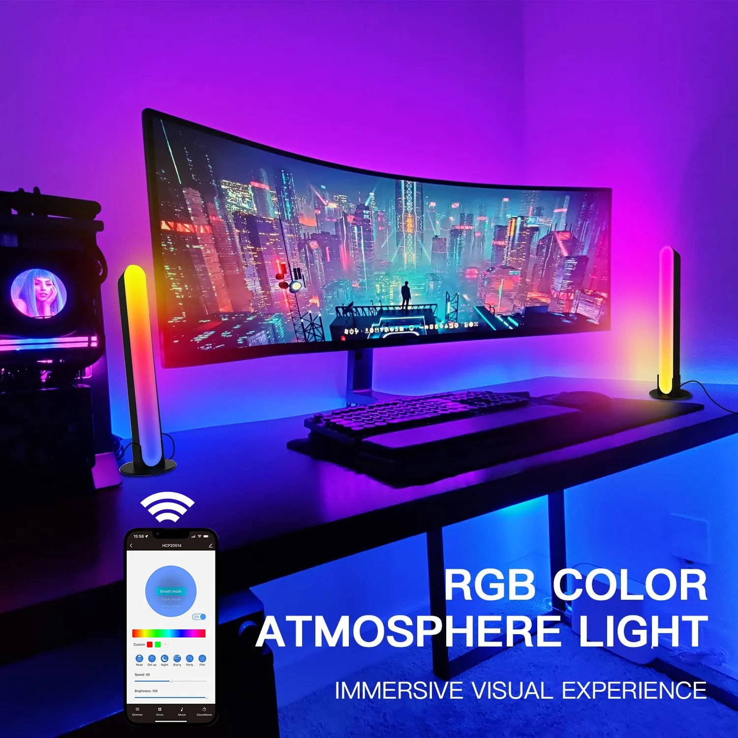 Умная симфоническая Светодиодная лампа RGB с Wi-Fi, подсветильник ка с Bluetooth, управлением через приложение, музыкальным ритмом, для игровых баро...
Умная симфоническая Светодиодная лампа RGB с Wi-Fi, подсветильник ка с Bluetooth, управлением через приложение, музыкальным ритмом, для игровых баро...