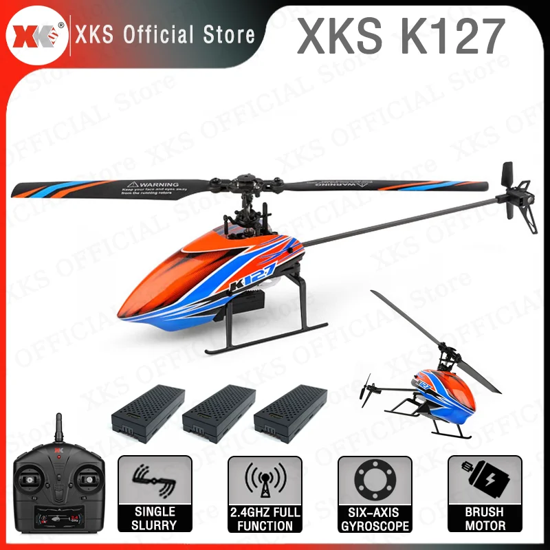 

WLtoys XKS RC Helicopters K127 6-Aixs Gyroscope 2.4G 4CH Single Blade Propellor Gyro Mini RC Helicotper for Kid Gift RC Toy v911