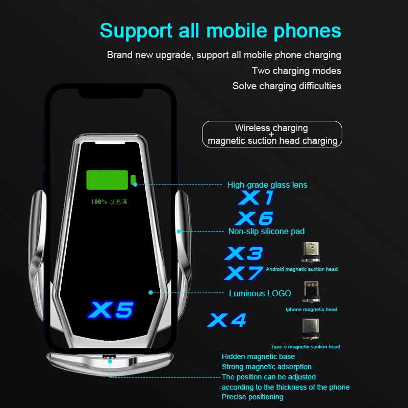 For BMW X1 X2 X3 X4 X5 X6 X7 G01 F10 F15 F49 F85 F25 E84 E83 Car Wireless Charger intelligent Infrared Sensor Phone Holder Mount
For BMW X1 X2 X3 X4 X5 X6 X7 G01 F10 F15 F49 F85 F25 E84 E83 Car Wireless Charger intelligent Infrared Sensor Phone Holder Mount