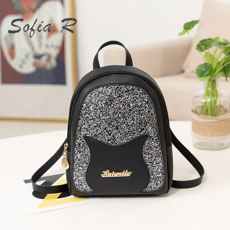 Fashion Female Sequin Women's Small Backpack 2022 New Cat Decorative Messenger Single Shoulder Girl Backpacks
Fashion Female Sequin Women's Small Backpack 2022 New Cat Decorative Messenger Single Shoulder Girl Backpacks