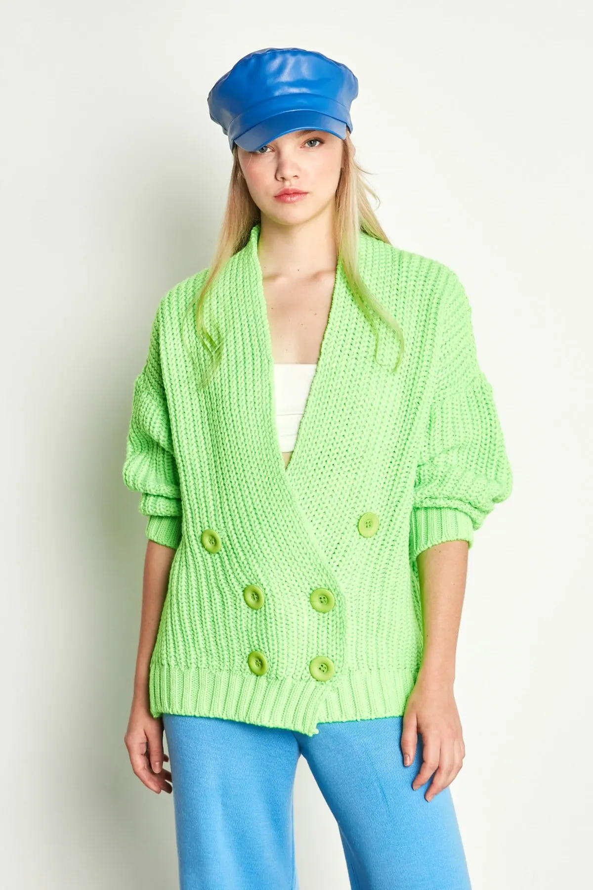 Women's Cardigan Neon Green Button Detailed Cross Link sportswear Casual Knitted Quality Fashion Sweaters Loose Jumper
Women's Cardigan Neon Green Button Detailed Cross Link sportswear Casual Knitted Quality Fashion Sweaters Loose Jumper