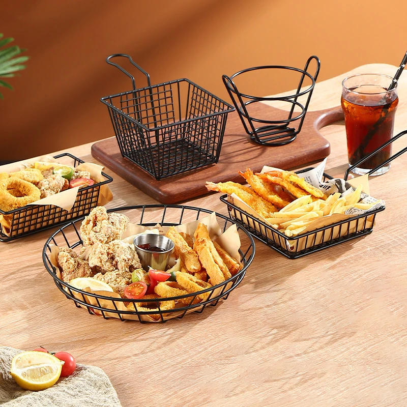 Creative Stainless Steel French Fries Basket Fried Chicken Frame Snack Basket Plate Iron Home Furnishing Kitchen Accessories
Creative Stainless Steel French Fries Basket Fried Chicken Frame Snack Basket Plate Iron Home Furnishing Kitchen Accessories