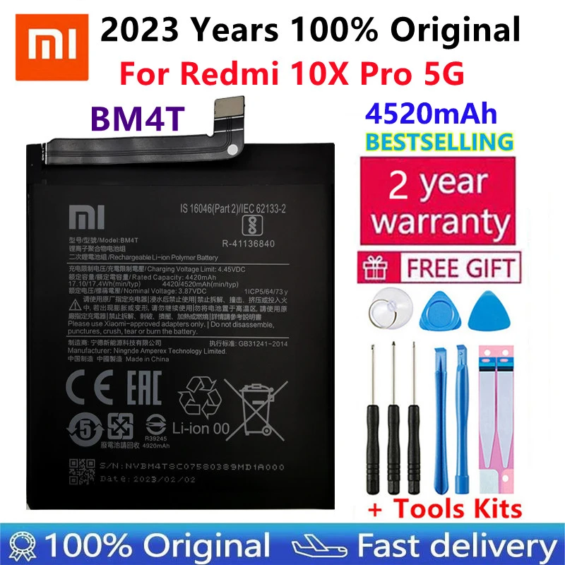 100% Original New High Quality Xiao Mi BM4T Replacement Phone Battery For Redmi 10X Pro 5G 4520mAh Batteries Bateria 
100% Original New High Quality Xiao Mi BM4T Replacement Phone Battery For Redmi 10X Pro 5G 4520mAh Batteries Bateria