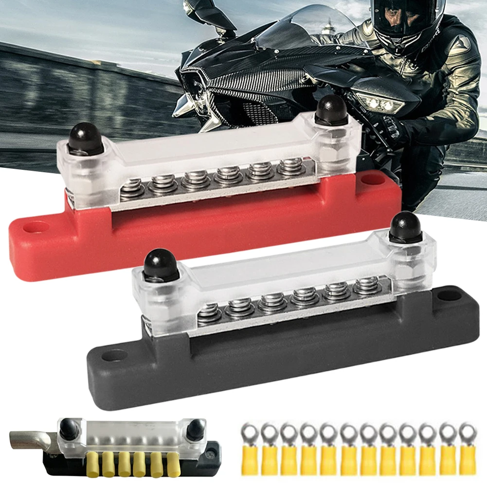 6 Terminals Positive Negative Bus Bar Power Distribution Block 48V with Cover M6 Terminal Studs for Car Boat Marine Trucks RV
6 Terminals Positive Negative Bus Bar Power Distribution Block 48V with Cover M6 Terminal Studs for Car Boat Marine Trucks RV