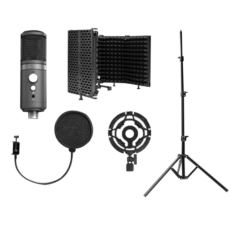 Microphone + Floor Stand + Sound Insulation Cotton + Plastic Shockproof Frame + Blowout Net Set
Microphone + Floor Stand + Sound Insulation Cotton + Plastic Shockproof Frame + Blowout Net Set
