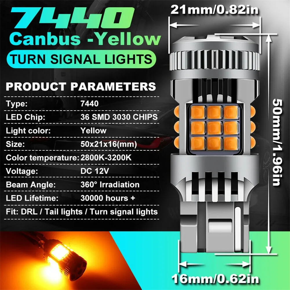 2Pcs W21 LED Canbus Error Free No Hyper Flash LED P21W Ba15s 1156 3157 Wy21w 7440 LED Turn Signal Brake Car Lights Amber
2Pcs W21 LED Canbus Error Free No Hyper Flash LED P21W Ba15s 1156 3157 Wy21w 7440 LED Turn Signal Brake Car Lights Amber
