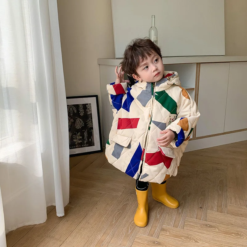 2022 Autumn Winter New Fashion Children Hooded Geometry Print Cotton Coats Boy Girl Baby Patch Cartoon Pockets Long Sleeve Tops
2022 Autumn Winter New Fashion Children Hooded Geometry Print Cotton Coats Boy Girl Baby Patch Cartoon Pockets Long Sleeve Tops