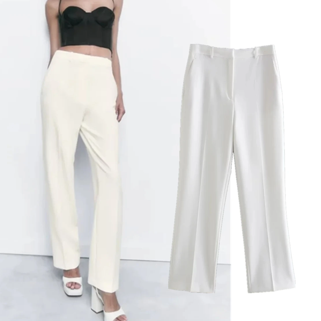 Jenny&Dave England Style Office Lady Fashion Trousers Pure White High Waist Straight Pants Women
Jenny&Dave England Style Office Lady Fashion Trousers Pure White High Waist Straight Pants Women