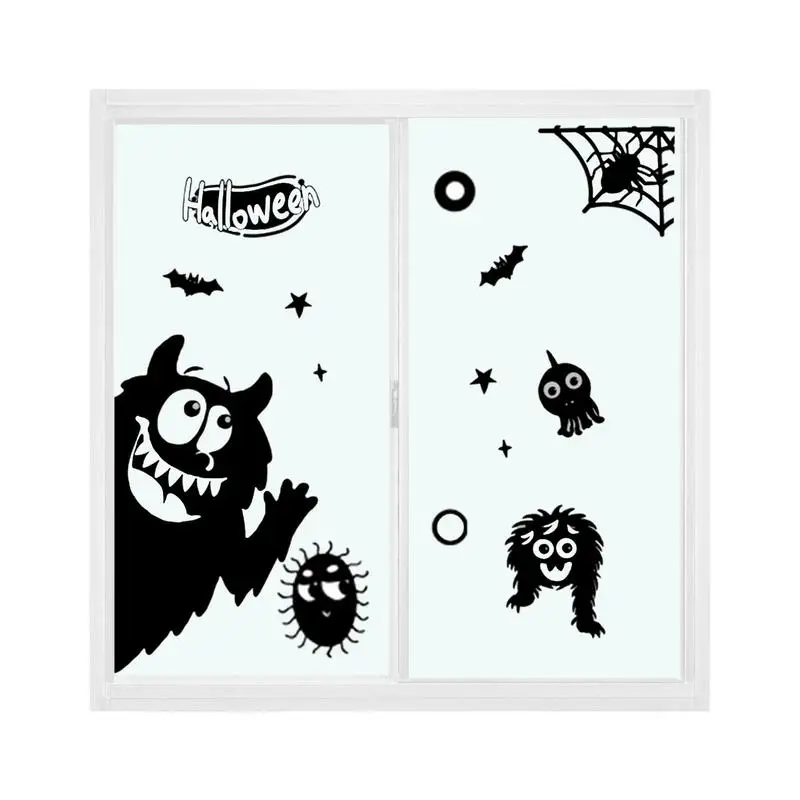 

Halloween Window Clings Spider Bat Clings Double Sides Decals Static Stickers For Hallowmas Party Decor Scary Window Decorations