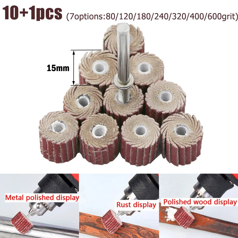 10pcs 15mm Flap Wheel Disc Abrasive Sandpaper Polishing Grinding Bit Grinding Wheels With Mandrel Rotary Tool
10pcs 15mm Flap Wheel Disc Abrasive Sandpaper Polishing Grinding Bit Grinding Wheels With Mandrel Rotary Tool
