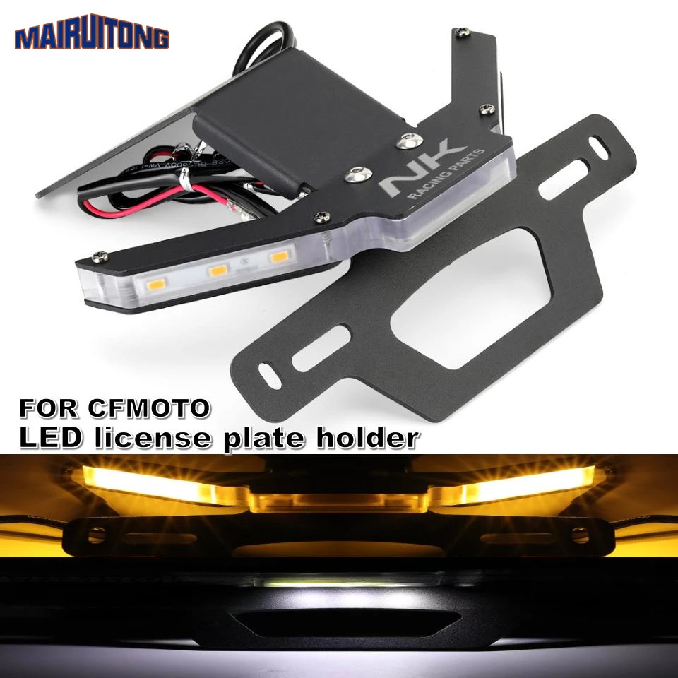 

NK For CFMOTO 250NK 400NK 650 2018-2022 Motorcycle Accessories License Plate Holder With LED Lights Tail Tidy Fender Eliminator