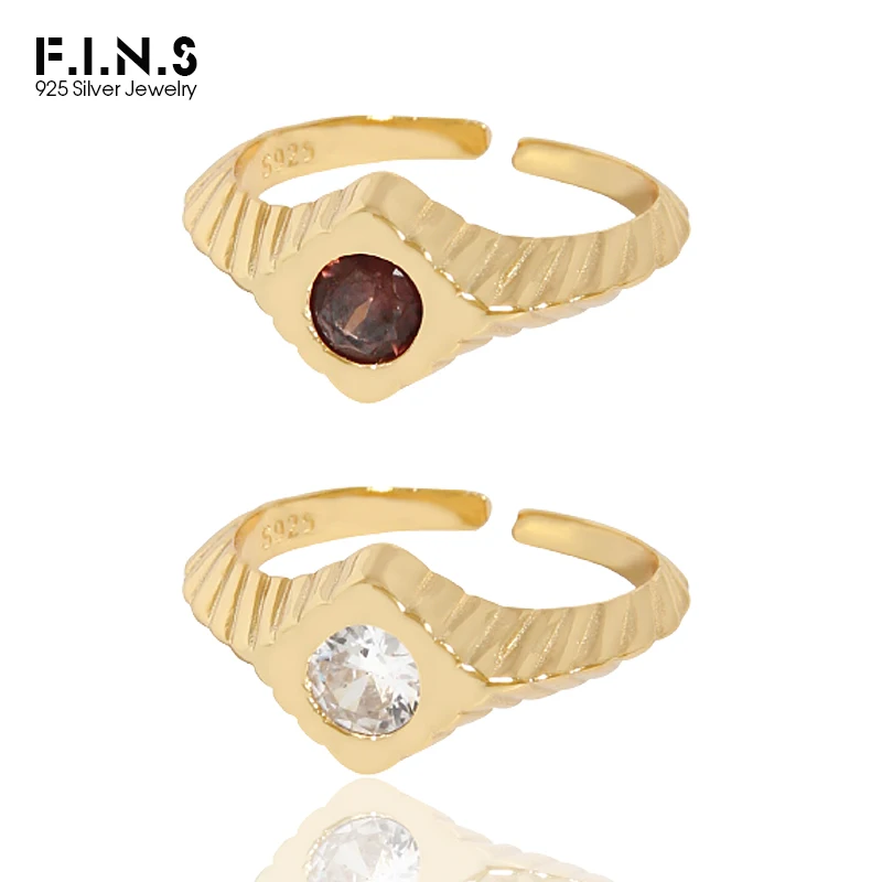F.I.N.S Geometric S925 Sterling Silver Gold Open Ring White Coffee Zircon Resizable Finger Ring Luxury Wedding Band Fine Jewelry
F.I.N.S Geometric S925 Sterling Silver Gold Open Ring White Coffee Zircon Resizable Finger Ring Luxury Wedding Band Fine Jewelry