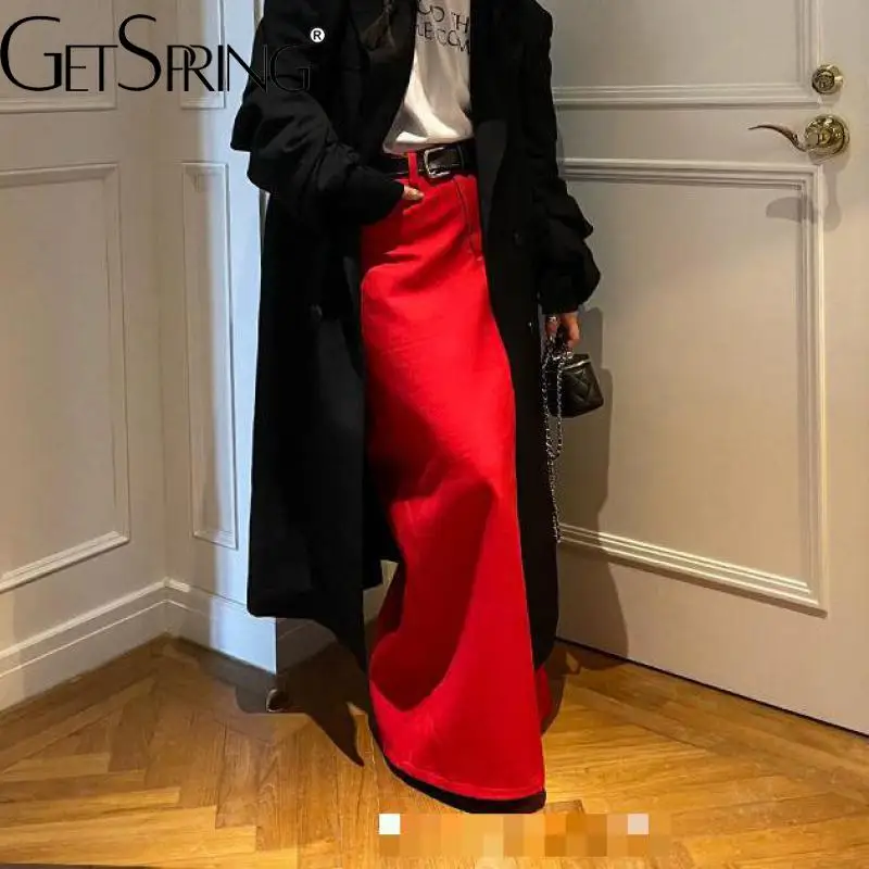 GetSpring Women Skirt Fashion Retro Red Love Heart High Waist Split Long Suit Skirt Temperament All Match Solid Ladies Skirts
GetSpring Women Skirt Fashion Retro Red Love Heart High Waist Split Long Suit Skirt Temperament All Match Solid Ladies Skirts