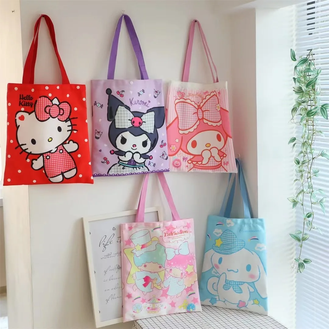 Women Bag Sanrio Canvas Bag Japanese Cinnamoroll My Melody Anime Shoulder Bag Ins Large Capacity Vintage Cartoon Shopper Bags
Women Bag Sanrio Canvas Bag Japanese Cinnamoroll My Melody Anime Shoulder Bag Ins Large Capacity Vintage Cartoon Shopper Bags