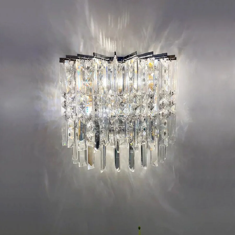 Chrome crystal sconces for LED lighting of living room wall K9 cristal sconce 110V 220V
Chrome crystal sconces for LED lighting of living room wall K9 cristal sconce 110V 220V
