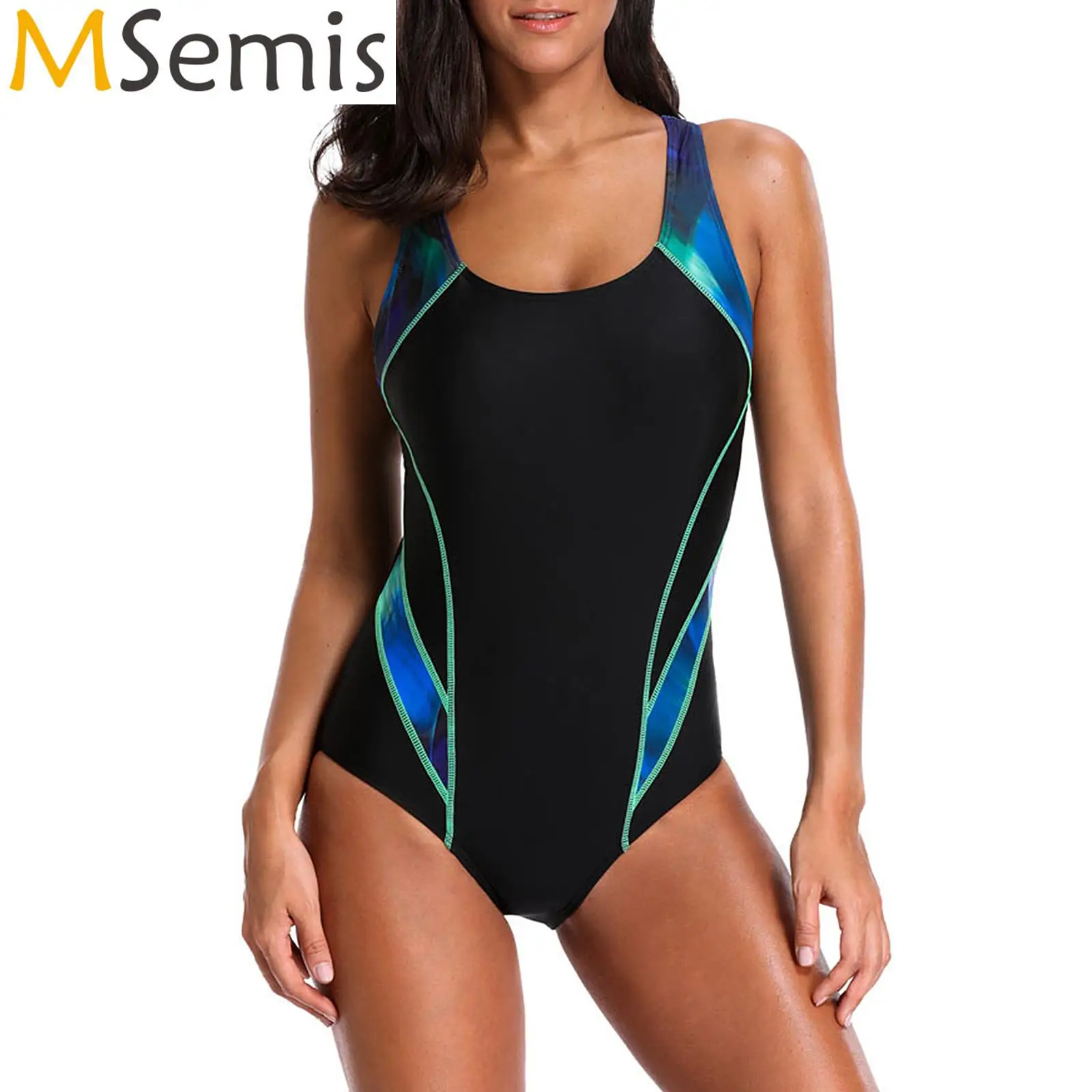 Womens One-piece Swimsuit U Neck Sleeveless Open Back Sporty Swimming Bathing Suit Training Athletic Swimwear Sunsuit Beachwear
Womens One-piece Swimsuit U Neck Sleeveless Open Back Sporty Swimming Bathing Suit Training Athletic Swimwear Sunsuit Beachwear