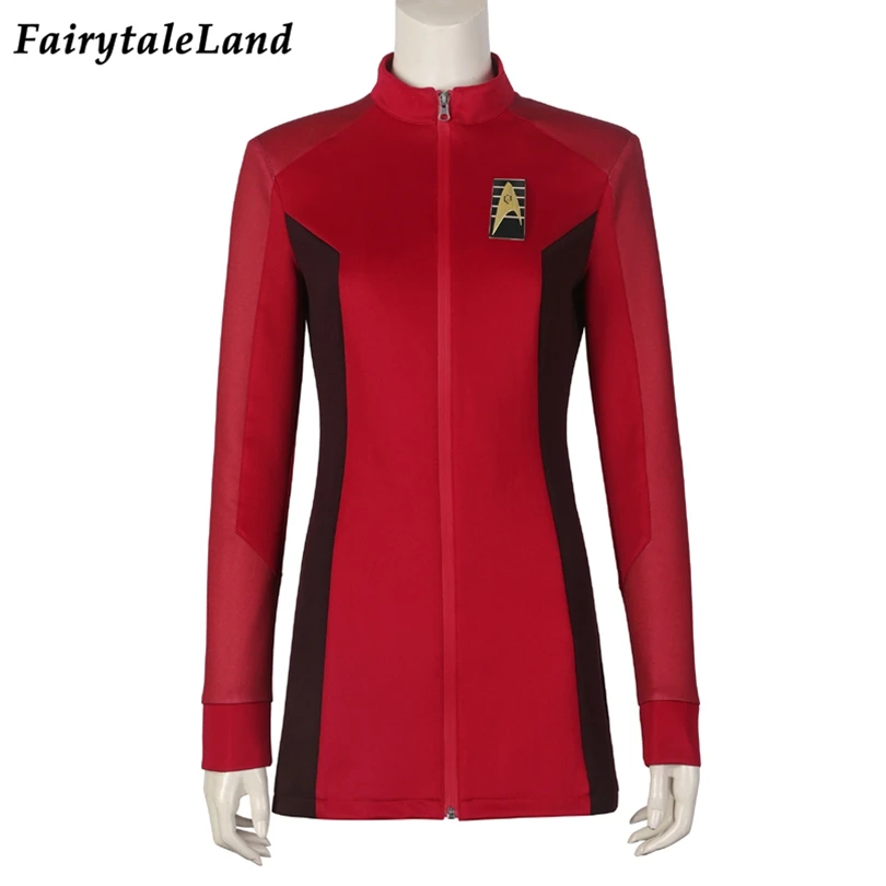 Carnival Halloween Strange New Worlds Cadet Cosplay Nyota Uhura Costume Heroine Red Uniform with Badge
Carnival Halloween Strange New Worlds Cadet Cosplay Nyota Uhura Costume Heroine Red Uniform with Badge