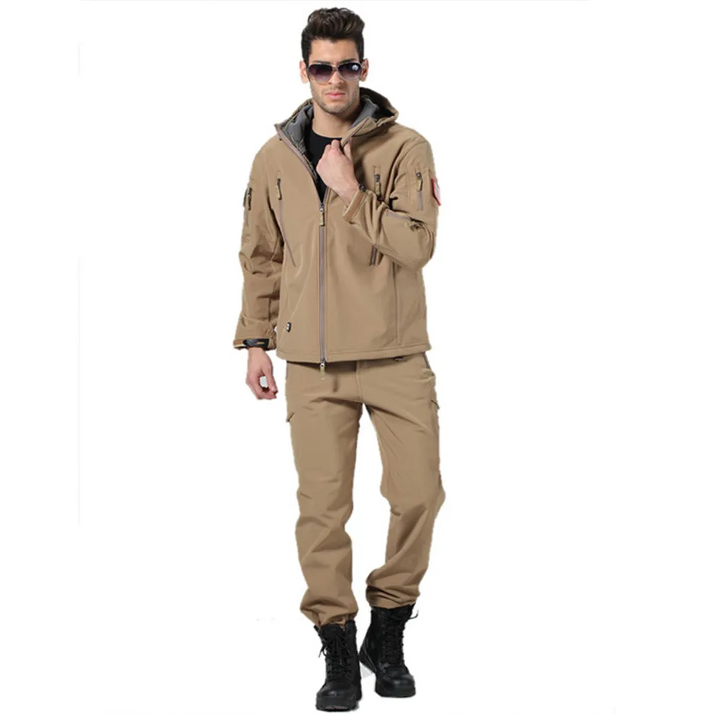 Tactical Uniform Soft Shell Jacket+Pants Hiking Hunting Suit Men Outdoor Waterproof Windproof Fleece Coat Camouflage Jacket Sets
Tactical Uniform Soft Shell Jacket+Pants Hiking Hunting Suit Men Outdoor Waterproof Windproof Fleece Coat Camouflage Jacket Sets