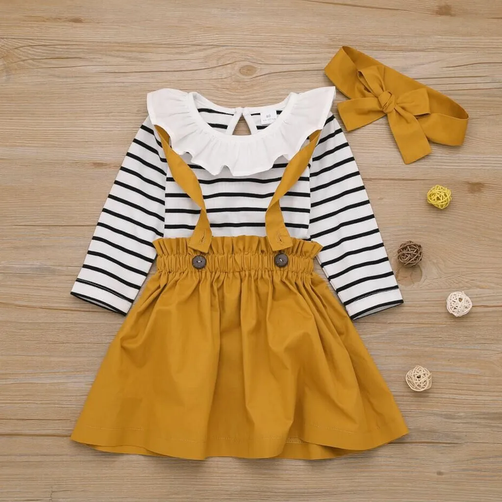 0-24M Baby Girl Clothes Spring Summer Infant Girls Striped Romper Vintage Suspender Skirt Headband 3pcs Newborn Baby Outfits
0-24M Baby Girl Clothes Spring Summer Infant Girls Striped Romper Vintage Suspender Skirt Headband 3pcs Newborn Baby Outfits