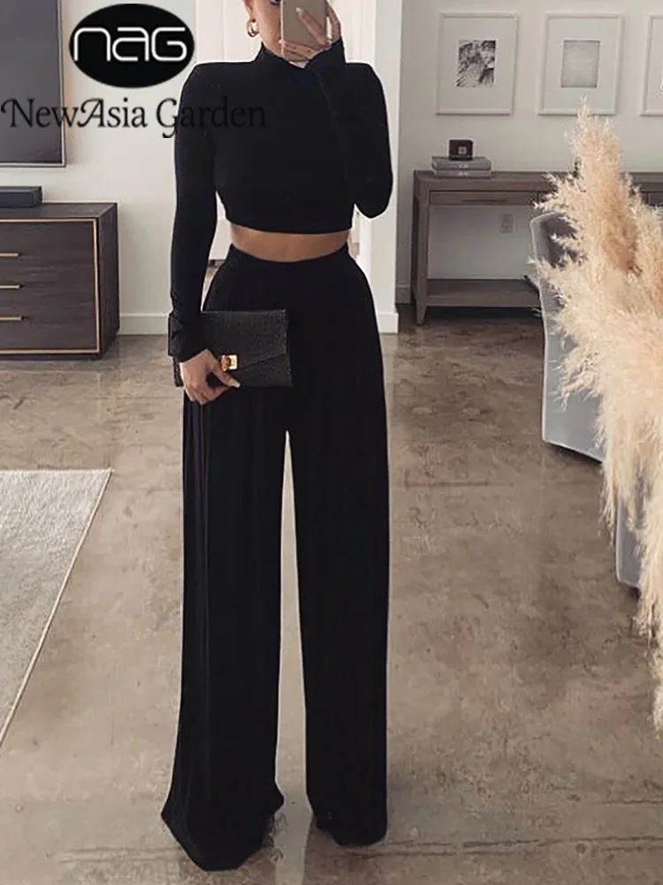 Женский комплект из двух предметов: облегающий Топ с длинным рукавом и широкими штанинами с высокой талией, Осенний повседневный костюм для...
Женский комплект из двух предметов: облегающий Топ с длинным рукавом и широкими штанинами с высокой талией, Осенний повседневный костюм для...