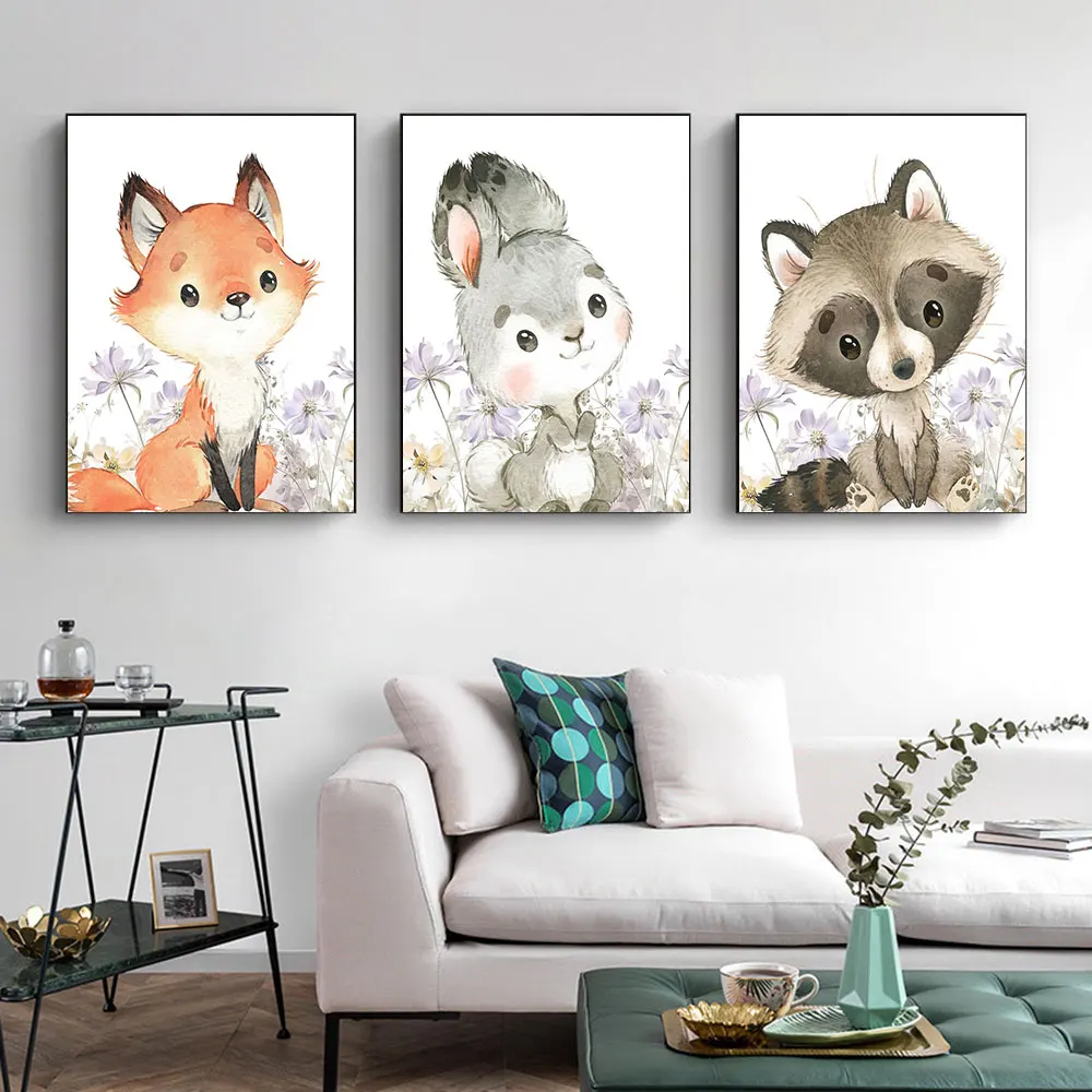 Woodland Animals Painting Print Forest Critters Canvas Watercolor Wildflower Picture Nursery Wall Art For Girl Room Home Decor 
Woodland Animals Painting Print Forest Critters Canvas Watercolor Wildflower Picture Nursery Wall Art For Girl Room Home Decor