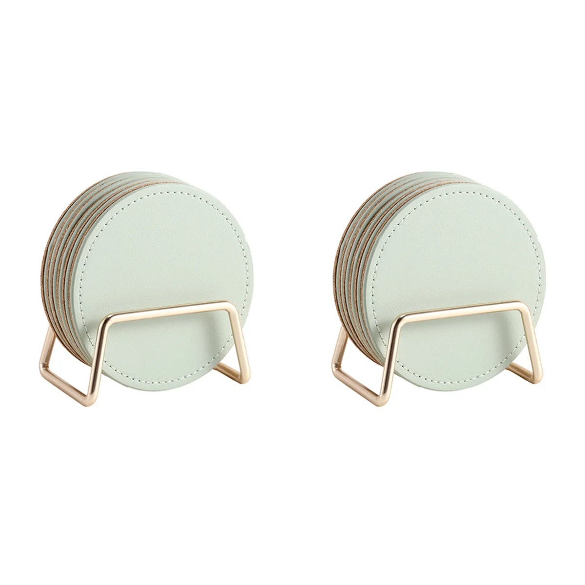 12Pcs Coaster with Metal Holder, PU Leather Coasters for Drinks with Cork Base, Round Cup Coaster for Coffee Table Green
12Pcs Coaster with Metal Holder, PU Leather Coasters for Drinks with Cork Base, Round Cup Coaster for Coffee Table Green