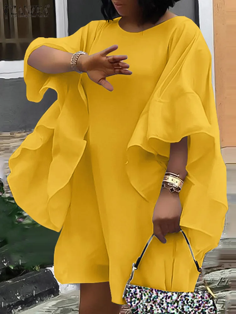ZANZEA Summer Women Elegant V Neck Half Sleeve Dress OL Work Sundress Casual Solid Party Tops Female Holiday Mujer Vestidos
ZANZEA Summer Women Elegant V Neck Half Sleeve Dress OL Work Sundress Casual Solid Party Tops Female Holiday Mujer Vestidos