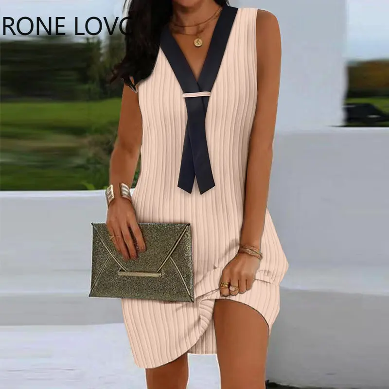 Women Chic Tank Bright Line Decoration V Neck Sleeveless A-line Mini Party Sexy Dress
Women Chic Tank Bright Line Decoration V Neck Sleeveless A-line Mini Party Sexy Dress