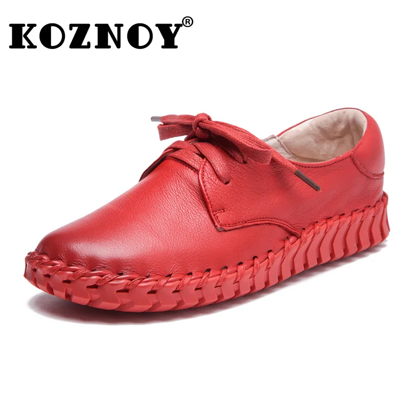 Koznoy 3CM Handmade Sewing Genuine Leather Soft Flats Lady Loafers Slip on Women Summer Autumn Breathable Non Slip Lace Up Shoes
Koznoy 3CM Handmade Sewing Genuine Leather Soft Flats Lady Loafers Slip on Women Summer Autumn Breathable Non Slip Lace Up Shoes