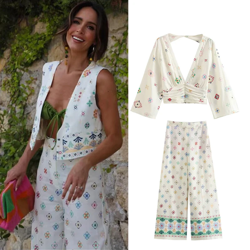 New Summer 2-piece Set Women 2023 New Suit printed Shirt High Waist Pants Set Street Holiday Elegant Youth Fashion 2-piece suit
New Summer 2-piece Set Women 2023 New Suit printed Shirt High Waist Pants Set Street Holiday Elegant Youth Fashion 2-piece suit