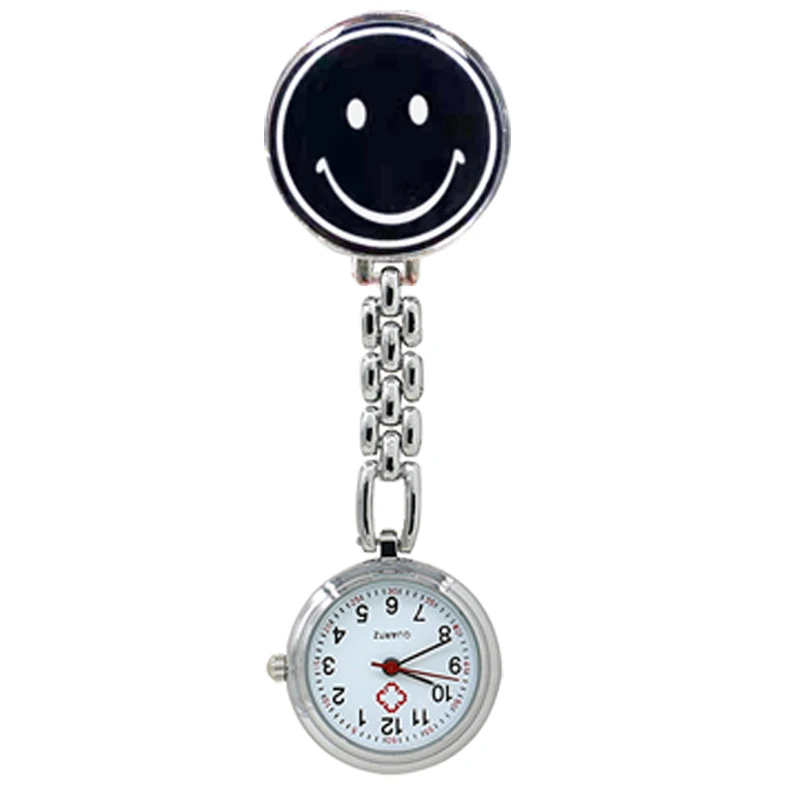 1pc Lovely Cartoon Nurse Watch Cute Smiling Clip-on Fob Brooch Pendant Hanging Quartz Pocket Adjustable For Men Women - купить по