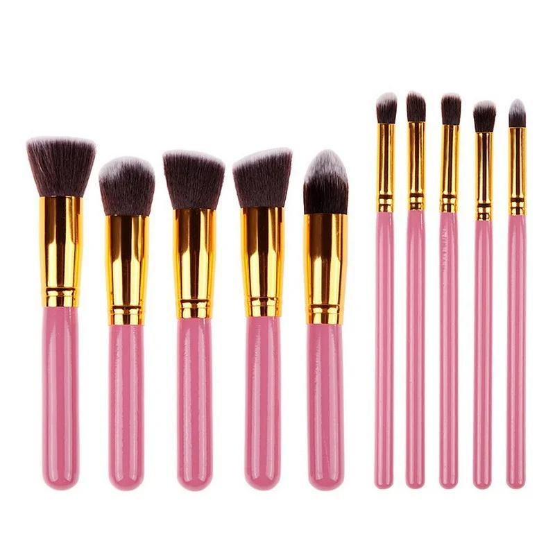

10Pcs Makeup Brushes Pro Pink Brush Set Powder EyeShadow Blending Eyeliner Eyelash Eyebrow Make up Beauty Cosmestic Brushes