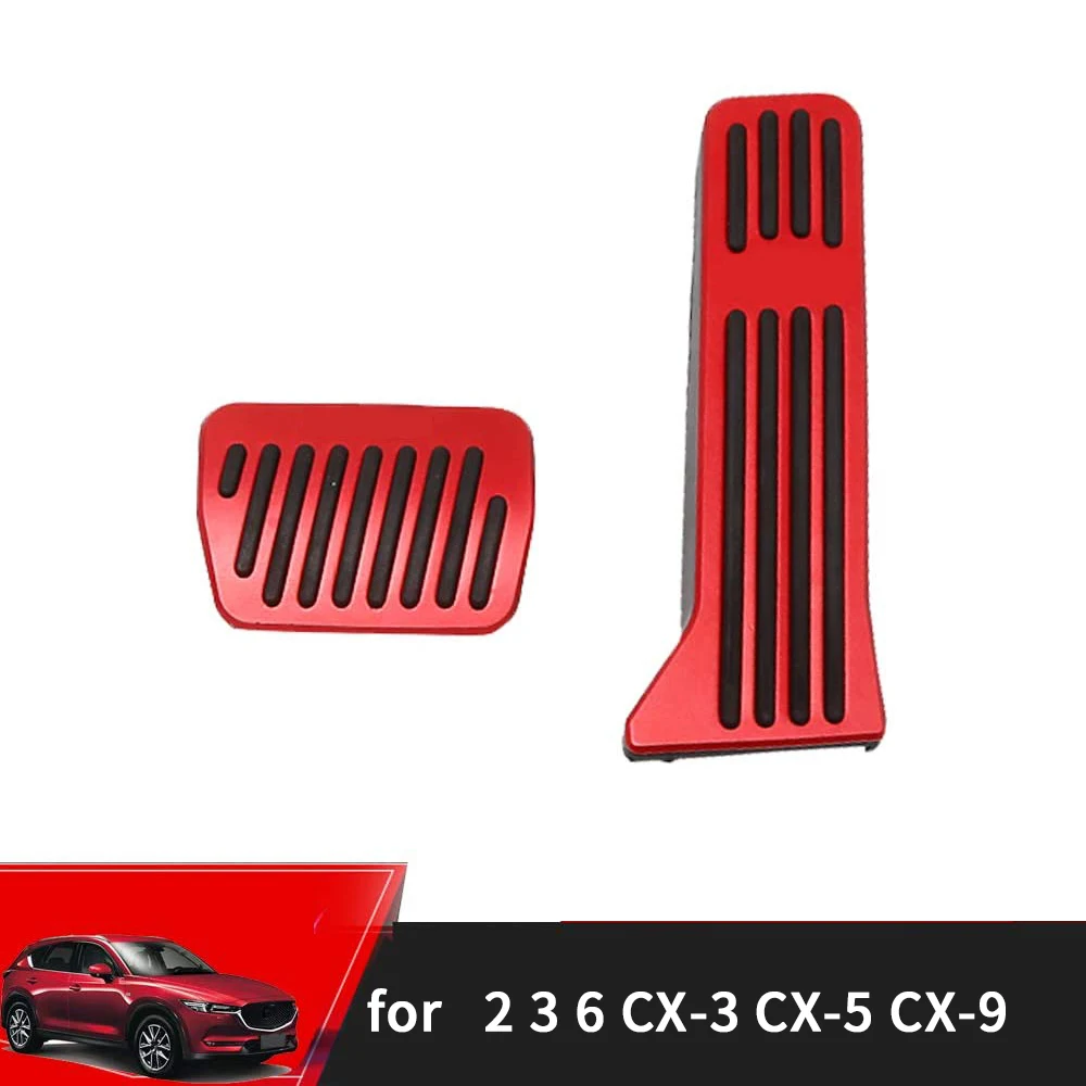 

Aluminium Alloy No Drilling Accelerator Pedal Covers,Brake Foot Pedal Pads 2 Pcs(Red) for Mazda 2 3 6 CX-3 CX-5 CX-9