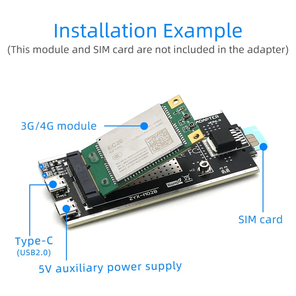 NGFF M.2 к USB 2.0 Type-C адаптер с слотом для sim-карты для модуля WWAN/LTE
NGFF M.2 к USB 2.0 Type-C адаптер с слотом для sim-карты для модуля WWAN/LTE