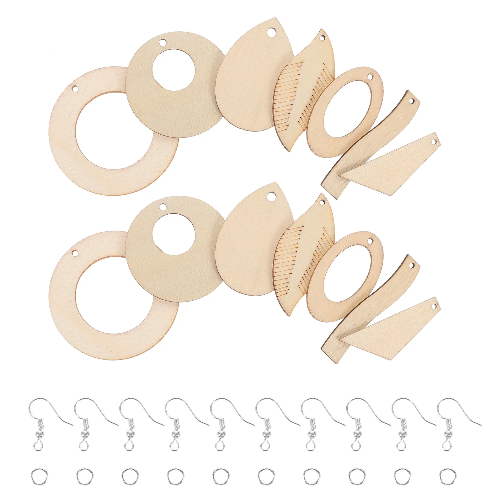 1 Set Unfinished Wood Earring Material Earring Cutouts with Earring Hook Unfinished Earrings
1 Set Unfinished Wood Earring Material Earring Cutouts with Earring Hook Unfinished Earrings