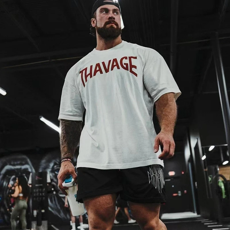 Fitness Thavage Shirt Men Running Sports Loose Oversized T-shirt Short Sleeve Cotton Summer Men's Bodybuilding Workout Top Men's
Fitness Thavage Shirt Men Running Sports Loose Oversized T-shirt Short Sleeve Cotton Summer Men's Bodybuilding Workout Top Men's