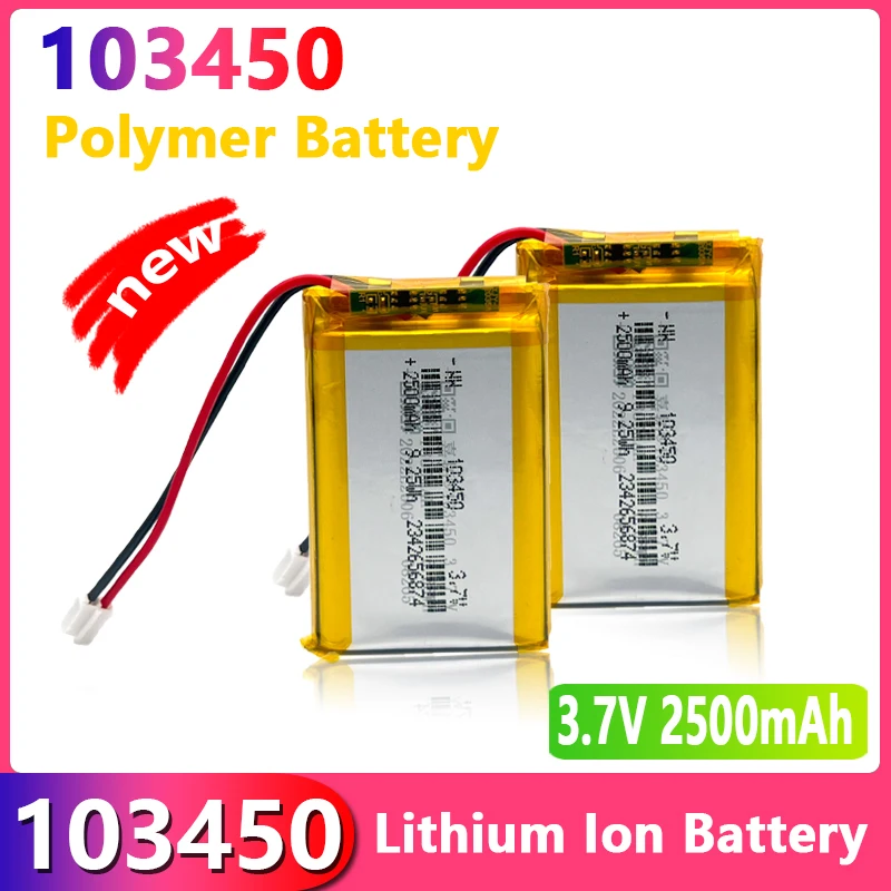Aoae new 103450 3.7V 2500mAh Lipo Polymer Lithium Rechargeable Battery For GPS navigator GPS MP5 Bluetooth Speaker e-book camera
Aoae new 103450 3.7V 2500mAh Lipo Polymer Lithium Rechargeable Battery For GPS navigator GPS MP5 Bluetooth Speaker e-book camera