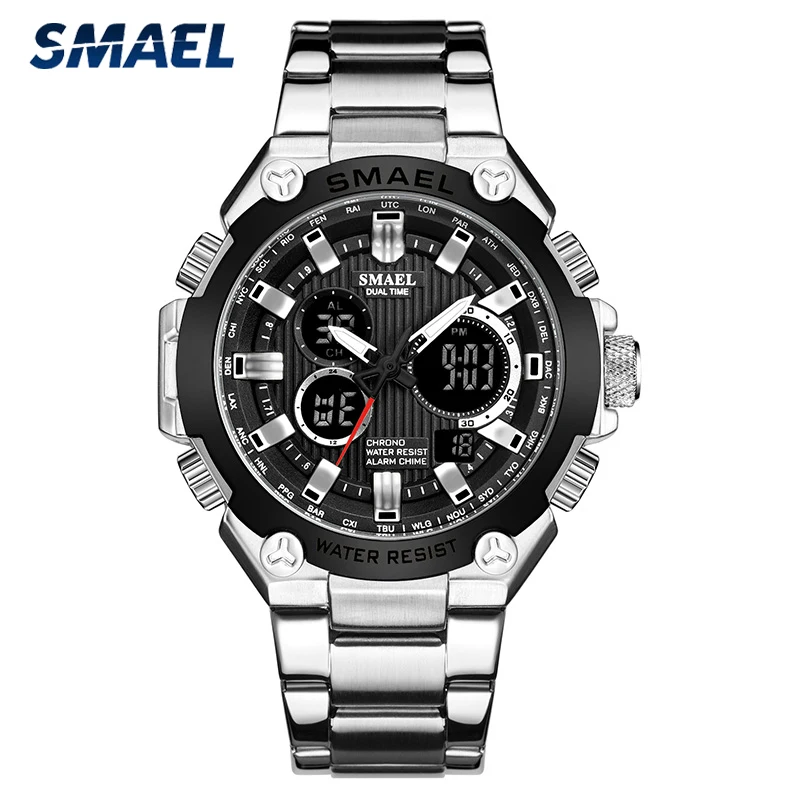 

SMAEL Men's Watches Luxury Sport Quartz 30M Waterproof Watch Men Business Black Dial Wristwatch Clock Military Relogio Masculino