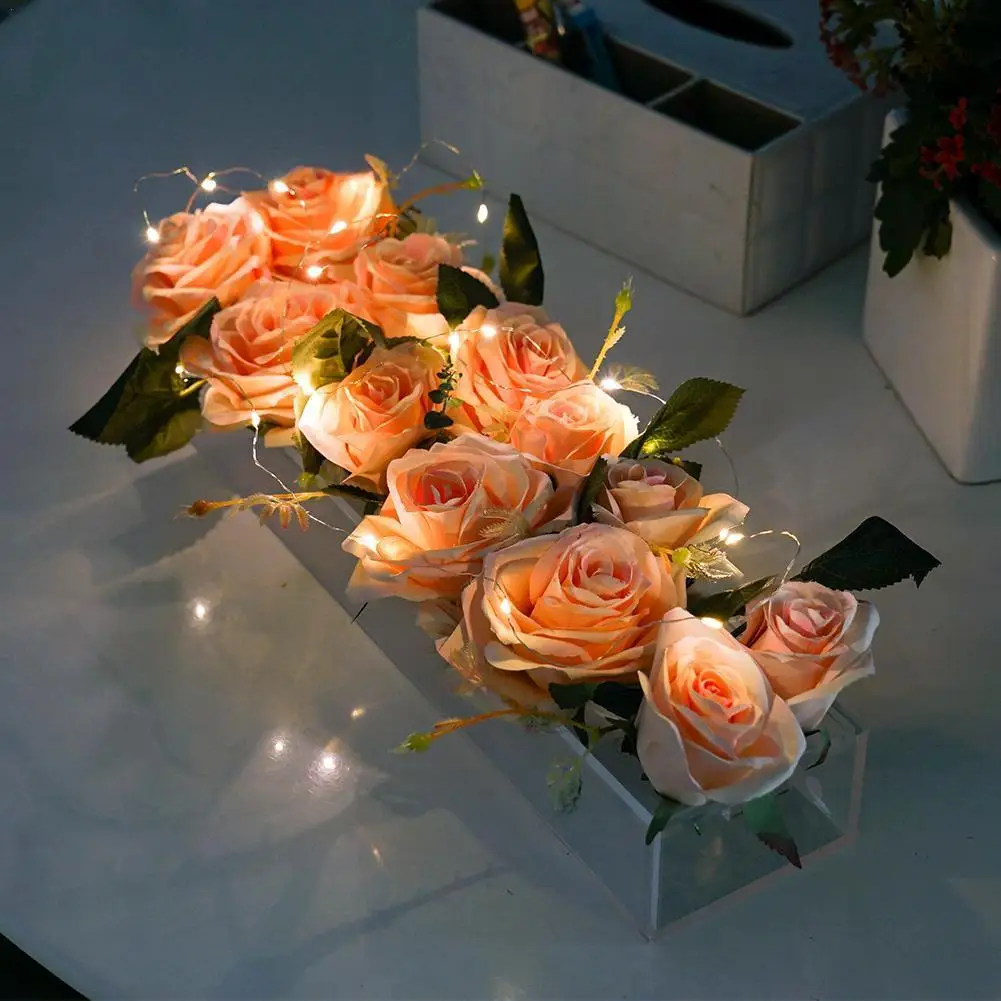 Transparent Rectangular Acrylic Rose Flower Storage Box With Lamp String Wedding Party Table Decoration Flower Stand Organizer
Transparent Rectangular Acrylic Rose Flower Storage Box With Lamp String Wedding Party Table Decoration Flower Stand Organizer