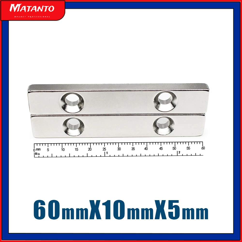 1/2/5/10/15/20PCS 60x10x5-5mm Block Powerful Strong Magnetic Magnets Holes 5mm 60x10x5-5 Strip Neodymium Magnets 60*10*5-5
1/2/5/10/15/20PCS 60x10x5-5mm Block Powerful Strong Magnetic Magnets Holes 5mm 60x10x5-5 Strip Neodymium Magnets 60*10*5-5