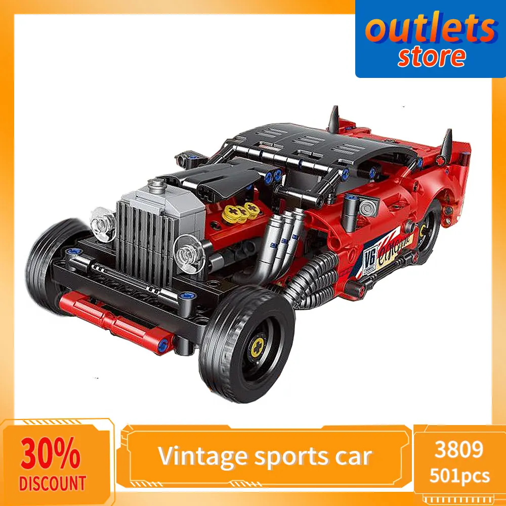 3809 High Tech Red Vintage Sports Racing Car Pull Back Vehicle Static Moc Technical Brick Model Building Blocks Boy Toys 501 PCS
3809 High Tech Red Vintage Sports Racing Car Pull Back Vehicle Static Moc Technical Brick Model Building Blocks Boy Toys 501 PCS
