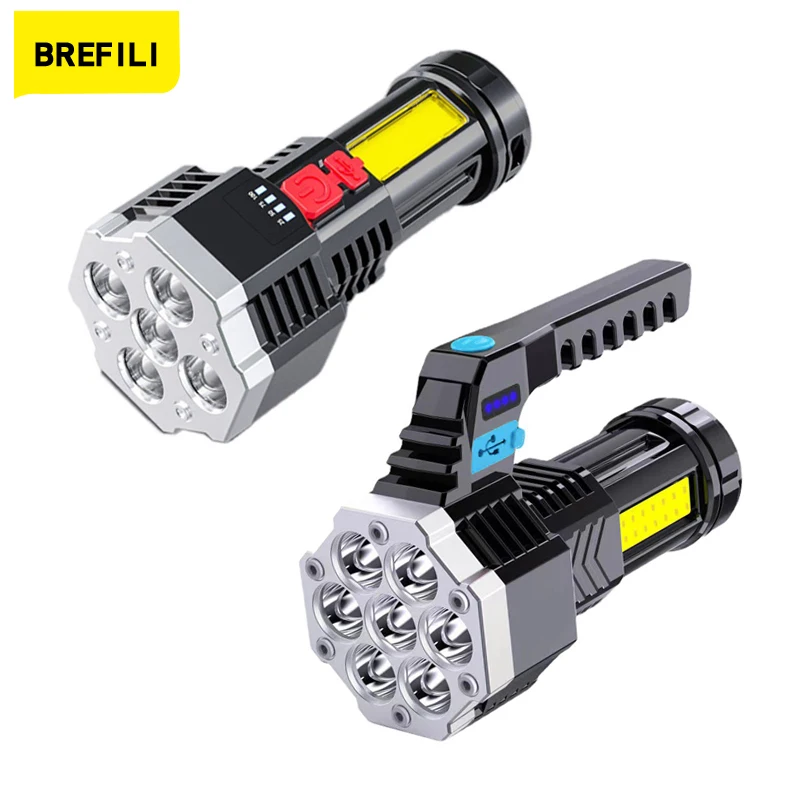 High Power Portable LED Flashlights COB Side Light Lightweight Outdoor Lighting ABS Material 5/7LED USB Rechargeable Torch
High Power Portable LED Flashlights COB Side Light Lightweight Outdoor Lighting ABS Material 5/7LED USB Rechargeable Torch