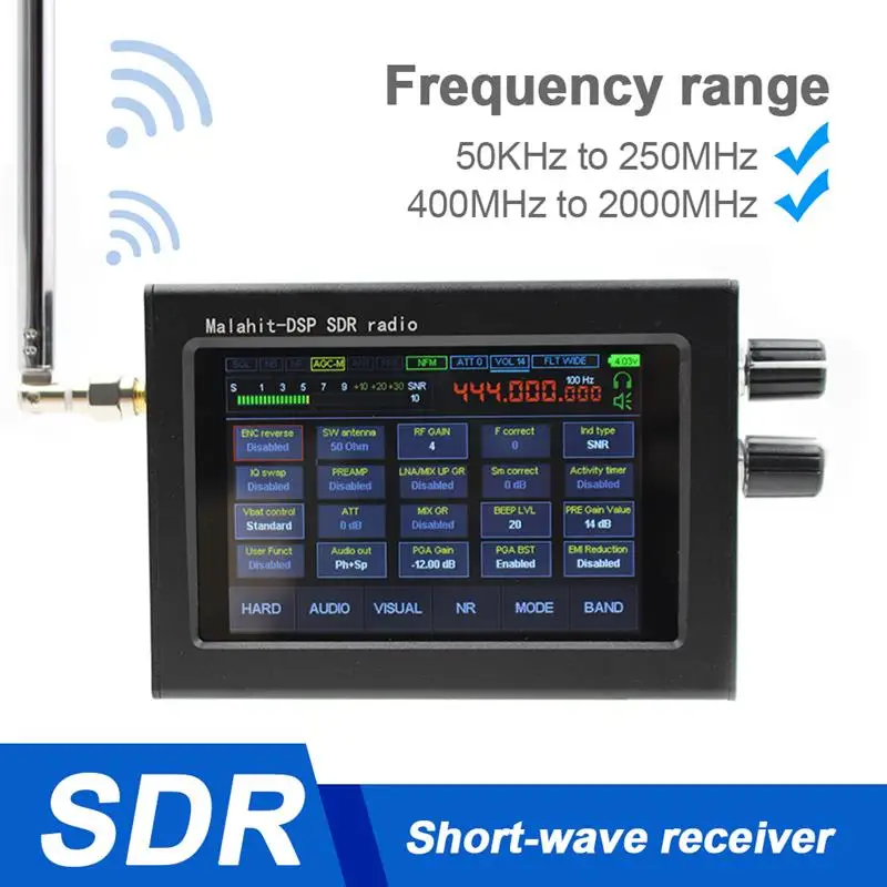 1.10D 3.5 Inch Upgrade Malachite Receiver 50K-200M 4M-2Ghz SDR DSP Radio Shortwave Radio Receiver Malahite AM SSB NFM WFM
1.10D 3.5 Inch Upgrade Malachite Receiver 50K-200M 4M-2Ghz SDR DSP Radio Shortwave Radio Receiver Malahite AM SSB NFM WFM