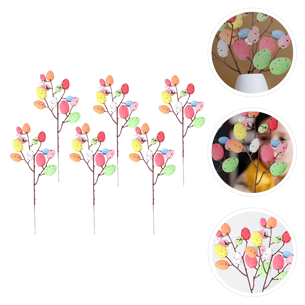 

1 Set 6 Pcs Easter Party Decors Egg Bouquets Photo Props Home Decorations