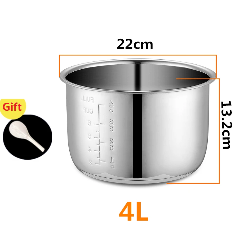 

4 л электрическая скороварка вкладыш внутренние чаши Мультиварка чаша из нержавеющей стали бак для приготовления супа каши